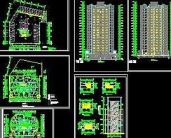 高层住宅建筑工程施工图纸免费下载 建筑户型平面图